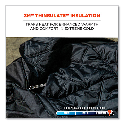 ergodyne N-Ferno 6471 Thermal Bibs with 500D Nylon Shell, Small, Black (EGO41212)