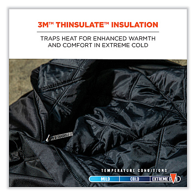 ergodyne N-Ferno 6471 Thermal Bibs with 500D Nylon Shell, X-Large, Black (EGO41215)