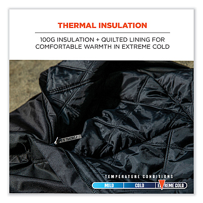 ergodyne N-Ferno 6472 Thermal Bib with 300D Oxford Shell, X-Large, Black (EGO41225)