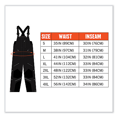 ergodyne N-Ferno 6472 Thermal Bib with 300D Oxford Shell, X-Large, Black (EGO41225)