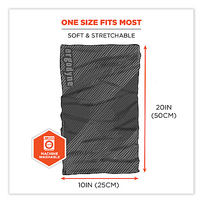 ergodyne Chill-Its 6484 Reflective Performance Knit Multi-Band, Rayon-Spandex Blend, One Size Fits Most, Black (EGO42095)
