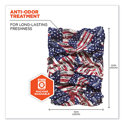 ergodyne Chill-Its 6485 Multi-Band, Polyester, One Size Fits Most, Stars and Stripes (EGO42103)