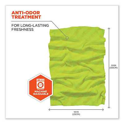 ergodyne Chill-Its 6485 Multi-Band, Polyester, One Size Fits Most, Hi-Vis Lime (EGO42108)