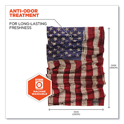 ergodyne Chill-Its 6485 Multi-Band, Polyester, One Size Fits Most, American Flag (EGO42121)