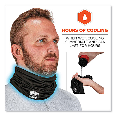 ergodyne Chill-Its 6487 Cooling Performance Knit Multi-Band, Polyester/Spandex, One Size Fits Most, Black (EGO42126)