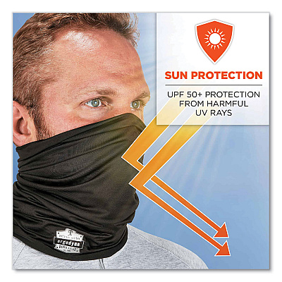 ergodyne Chill-Its 6487 Cooling Performance Knit Multi-Band, Polyester/Spandex, One Size Fits Most, Black (EGO42126)
