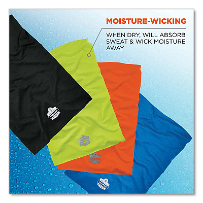 ergodyne Chill-Its 6487 Cooling Performance Knit Multi-Band, Polyester/Spandex, One Size Fits Most, Hi-Vis Lime (EGO42127)