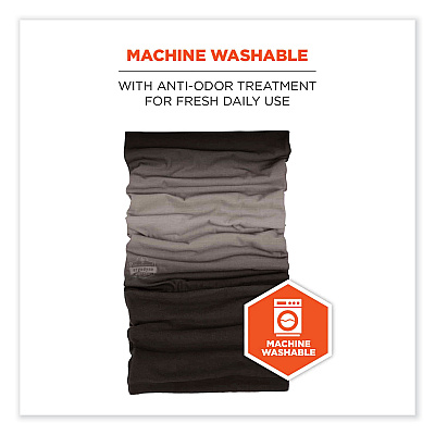 ergodyne N-Ferno 6492 2-Piece Thermal Fleece + Poly Multi-Band, One Size Fits Most, Light Gray Fade (EGO42332)