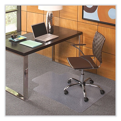ES Robbins EverLife Chair Mat for Flat Pile Carpet with Lip, 36 x 48, Clear (ESR121831)