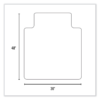 ES Robbins EverLife Chair Mat for Extra High Pile Carpet with Lip, 36 x 48, Clear (ESR124083)