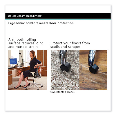 ES Robbins EverLife Textured Chair Mat for Hard Floors, Square, 60 x 60, Clear (ESR132631)