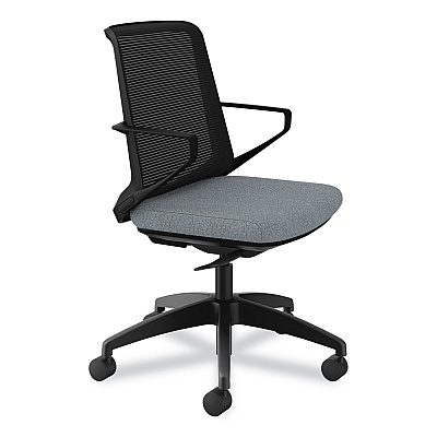 HON Cliq Office Chair, Supports Up to 300 lb, 17" to 22" Seat Height, Basalt Seat, Black Back, Black Base (HONCLQIMAPX25T)
