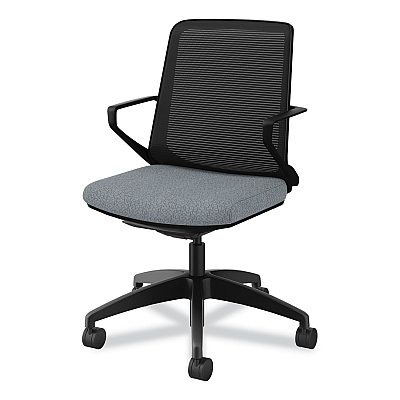 HON Cliq Office Chair, Supports Up to 300 lb, 17" to 22" Seat Height, Basalt Seat, Black Back, Black Base (HONCLQIMAPX25T)