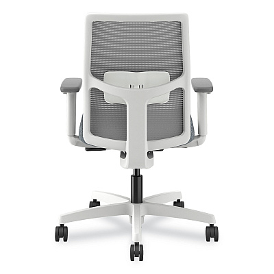 HON Ignition 2.0 Mid-Back Mesh Task Chair, Posture Lock, Up to 300lb, Basalt Seat, Fog Back/White Base (HONI2LM1AFA25WX)