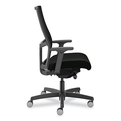 HON Ignition 2.0 Upholstered Mid-Back Task Chair, Supports Up to 300 lb, 17" to 21.5" Seat Height, Black Fabric Seat/Back (HONI2U2AHUR10TK)