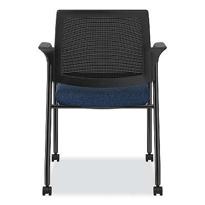 HON Ignition Series Guest Chair with Arms, 25" x 21.75" x 33.5", Navy Seat, Black Back, Black Base (HONIS107IMAPX13)