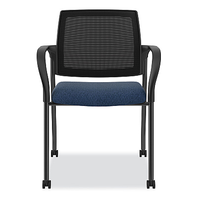 HON Ignition Series Guest Chair with Arms, 25" x 21.75" x 33.5", Navy Seat, Black Back, Black Base (HONIS107IMAPX13)