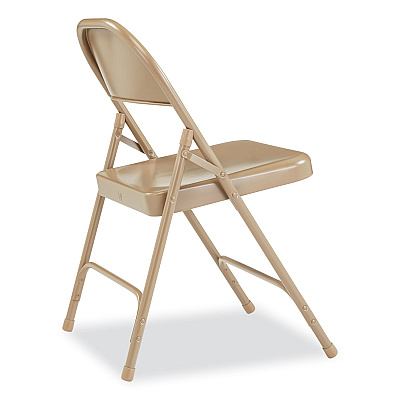 NPS 50 Series All-Steel Folding Chair, Supports Up to 500 lb, 16.75" Seat Height, Beige Seat, Beige Back, Beige Base, 4/Carton (NPS51)
