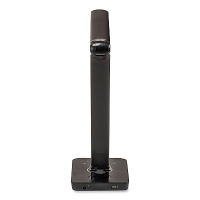 Safco Vamp LED Wireless Charging Lamp, Multi-pivot Neck, 16.75" High, Black (SAF1009BL)