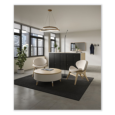 Safco Resi LED Floor Lamp, Gooseneck, 60" Tall, Black (SAF1017BL)