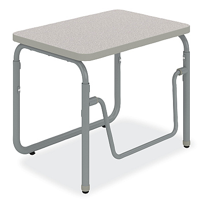 Safco AlphaBetter 2.0 Height-Adjustable Student Desk with Pendulum Bar, 27.75 x 19.75 x 22 to 30, Pebble Gray (SAF1221GR)