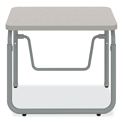 Safco AlphaBetter 2.0 Height-Adjustable Student Desk with Pendulum Bar, 27.75 x 19.75 x 22 to 30, Pebble Gray (SAF1221GR)