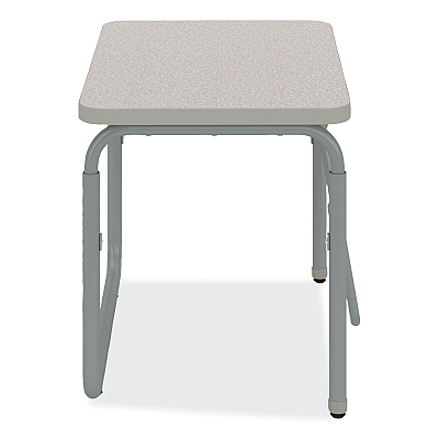 Safco AlphaBetter 2.0 Height-Adjustable Student Desk with Pendulum Bar, 27.75 x 19.75 x 22 to 30, Pebble Gray (SAF1221GR)