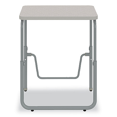 Safco AlphaBetter 2.0 Height-Adjustable Student Desk with Pendulum Bar, 27.75 x 19.75 x 22 to 30, Pebble Gray (SAF1221GR)