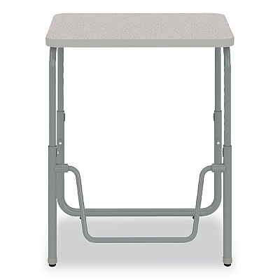 Safco AlphaBetter 2.0 Height-Adjustable Student Desk with Pendulum Bar, 27.75 x 19.75 x 22 to 30, Pebble Gray (SAF1221GR)