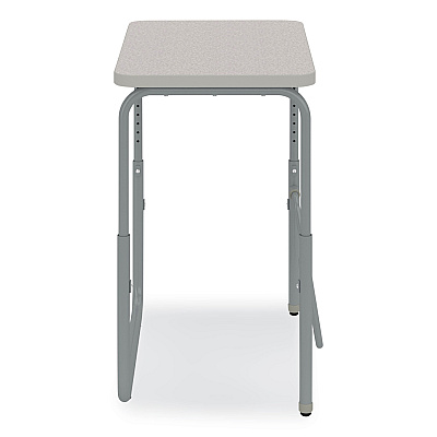 Safco AlphaBetter 2.0 Height-Adjustable Student Desk with Pendulum Bar, 27.75 x 19.75 x 22 to 30, Pebble Gray (SAF1221GR)