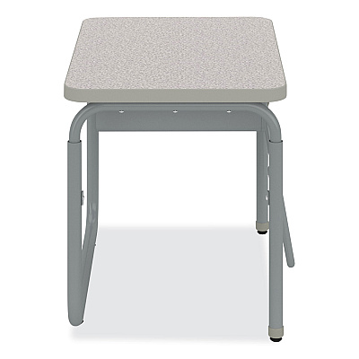 Safco AlphaBetter 2.0 Height-Adjustable Student Desk with Pendulum Bar and Book Box, 27.75" x 19.75" x 22" to 30", Pebble Gray (SAF1222GR)
