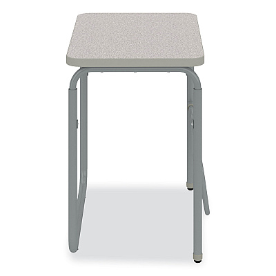 Safco AlphaBetter 2.0 Height-Adjustable Student Desk with Pendulum Bar, 27.75" x 19.75" x 29" to 43", Pebble Gray (SAF1223GR)