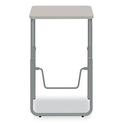 Safco AlphaBetter 2.0 Height-Adjustable Student Desk with Pendulum Bar, 27.75" x 19.75" x 29" to 43", Pebble Gray (SAF1223GR)