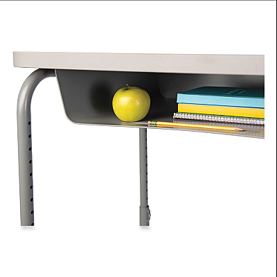 Safco AlphaBetter 2.0 Height-Adjustable Student Desk with Pendulum Bar and Book Box, 27.75 x 19.75 x 29 to 43, Dry Erase (SAF1224DE)