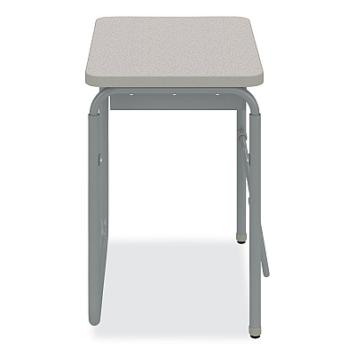 Safco AlphaBetter 2.0 Height-Adjustable Student Desk with Pendulum Bar and Book Box, 27.75 x 19.75 x 29 to 43, Pebble Gray (SAF1224GR)