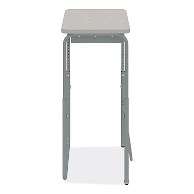 Safco AlphaBetter 2.0 Height-Adjustable Student Desk with Pendulum Bar and Book Box, 27.75 x 19.75 x 29 to 43, Pebble Gray (SAF1224GR)