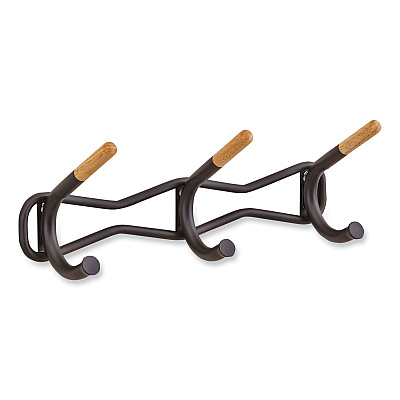 Safco Family Coat Wall Rack, 3 Hook, 18.5w x 6.25d x 7.25h, Cream (SAF4255BL)
