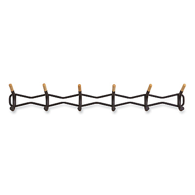 Safco Family Coat Wall Rack, 6 Hook, 42.75w x 5.25d x 7.25h, Black (SAF4257BL)