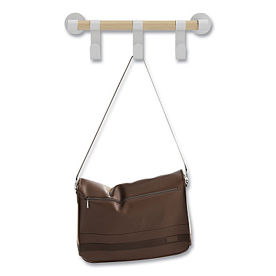 Safco Resi Coat Wall Rack, 3 Hook, 19.75w x 4.25d x 6h, White (SAF4263WH)