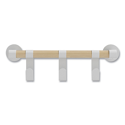 Safco Resi Coat Wall Rack, 3 Hook, 19.75w x 4.25d x 6h, White (SAF4263WH)