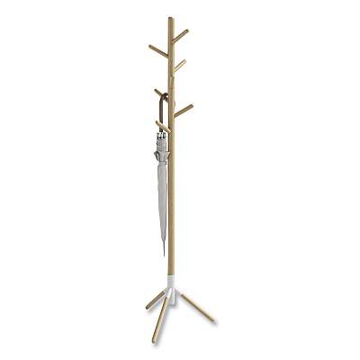 Safco Resi Standing Coat Tree, 6 Hook, 17.25w x 17.25d x 69.5h, White (SAF4265WH)