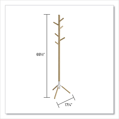 Safco Resi Standing Coat Tree, 6 Hook, 17.25w x 17.25d x 69.5h, White (SAF4265WH)