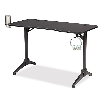 Safco Ultimate Computer Gaming Desk, 47.2" x 23.6" x 29.5", Black/Black (SAF5393BL)