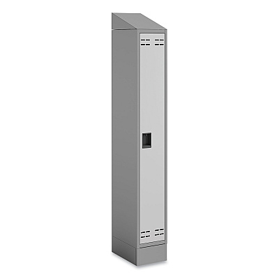 Safco Single Sloped Metal Locker Hood Addition, 12w x 18d x 6h, Gray (SAF5516GR)