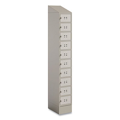 Safco Single Sloped Metal Locker Hood Addition, 12w x 18d x 6h, Tan (SAF5516TN)