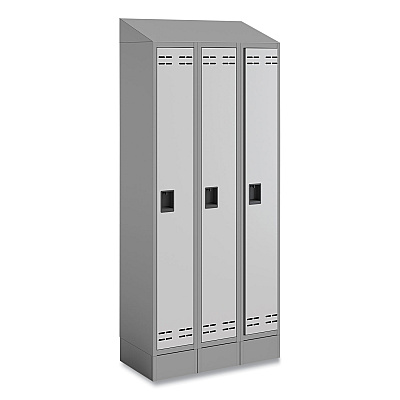 Safco Triple Sloped Metal Locker Hood Addition, 36w x 18d x 6h, Gray (SAF5518GR)