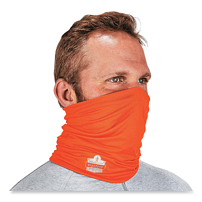 ergodyne Chill-Its 6487 Cooling Performance Knit Multi-Band, Polyester/Spandex, One Size Fits Most, Hi-Vis Orange (EGO42128)
