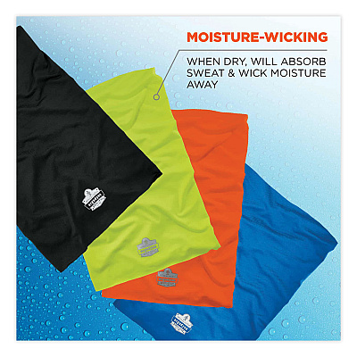 ergodyne Chill-Its 6487 Cooling Performance Knit Multi-Band, Polyester/Spandex, One Size Fits Most, Hi-Vis Orange (EGO42128)