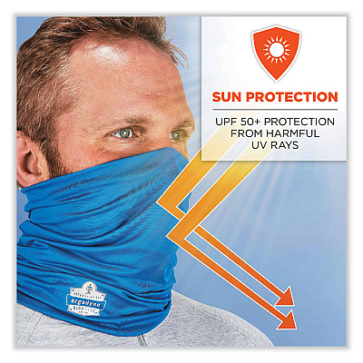 ergodyne Chill-Its 6487 Cooling Performance Knit Multi-Band, Polyester/Spandex, One Size Fits Most, Blue (EGO42129)