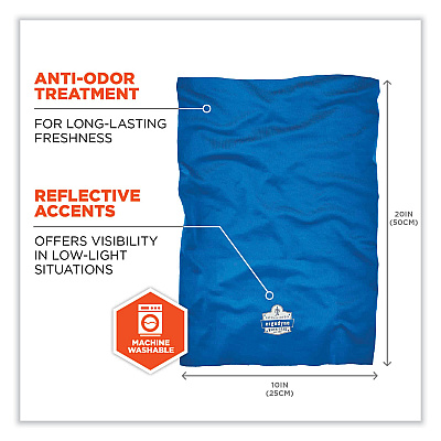 ergodyne Chill-Its 6487 Cooling Performance Knit Multi-Band, Polyester/Spandex, One Size Fits Most, Blue (EGO42129)